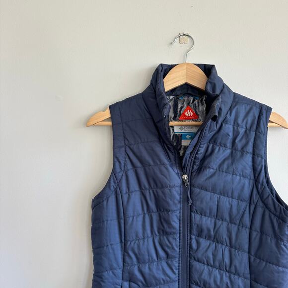 Columbia Quilted Insulated Zip Up Vest Navy S - Picture 5 of 7